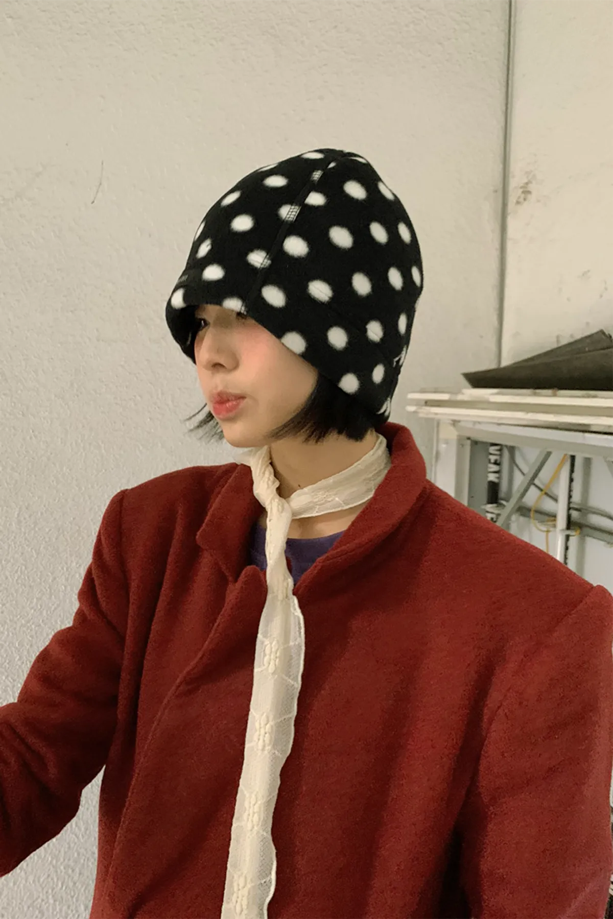 niceghostclub POLARFLEECE BEANIE HAT_DOT