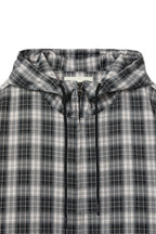 DEINET CHECK BOMBER JACKET IN BLACK