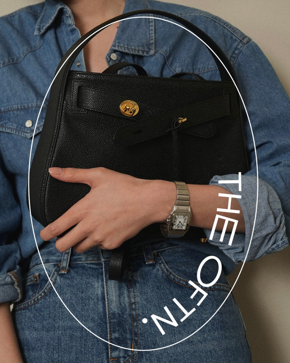 [100%牛皮] THE OFTN TILT BLACK GOLD/SILVER S/M