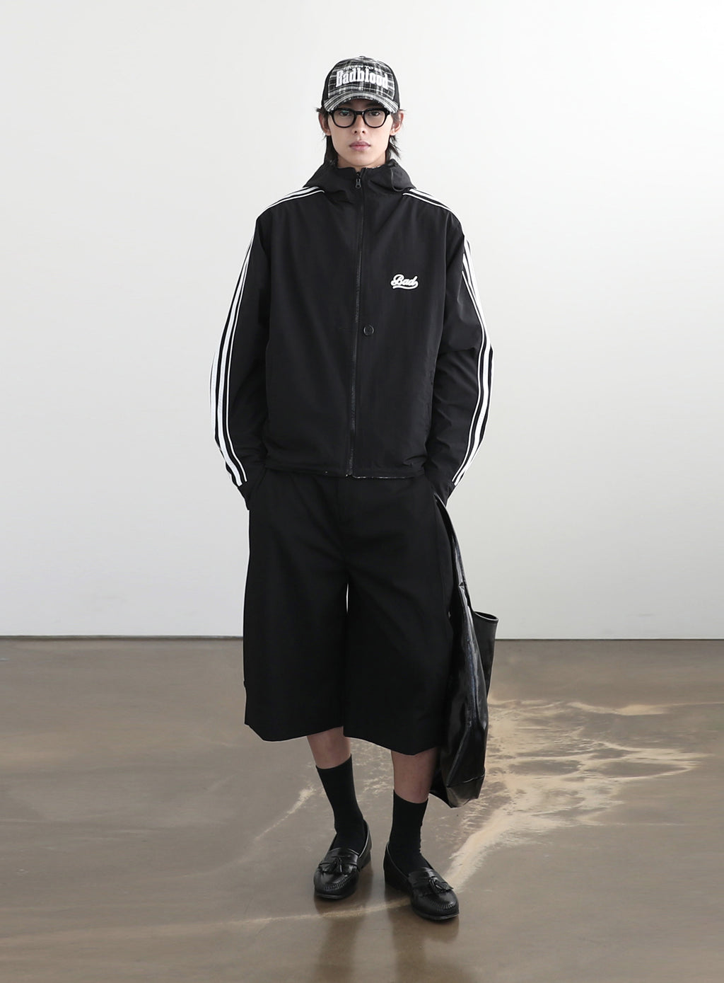 BADBLOOD Reversible Hoodie Windbreaker / Check Black