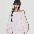 ILLIGO PURE BOW OFF SHOULDER SWEATSHIRT PINK