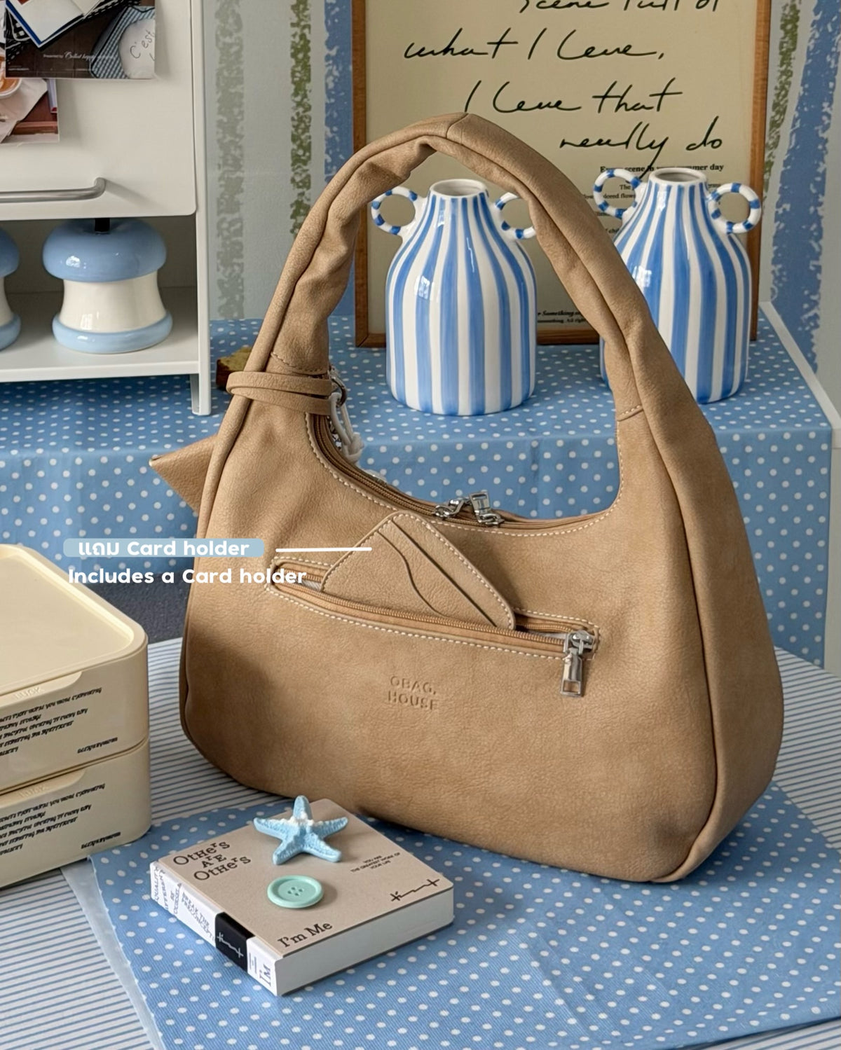[獨家代理] [OBAGHOUSE] BLOOM CLOUD CURVE HOBO BAG_6 COLORS
