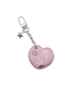 NFF Heart Star Mirror Key Ring-pink pearl