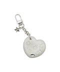 NFF Heart Star Mirror Key Ring-white pearl