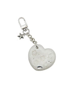 NFF Heart Star Mirror Key Ring-white pearl