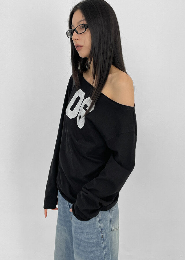 [kr] Periti Boatneck Print Long Sleeve T-shirt / 3colors