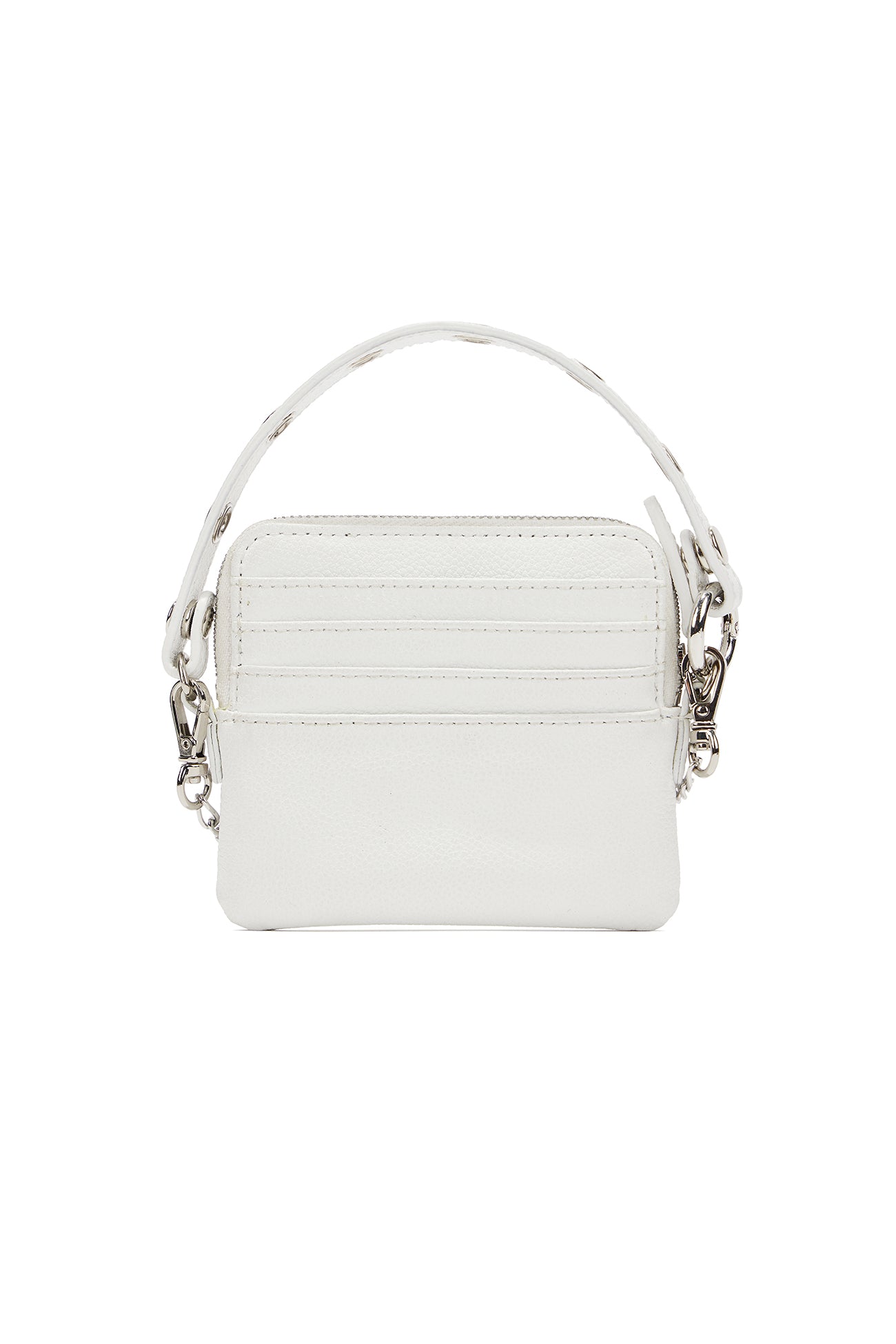 DEINET Studded Cross Chain Wallet / White