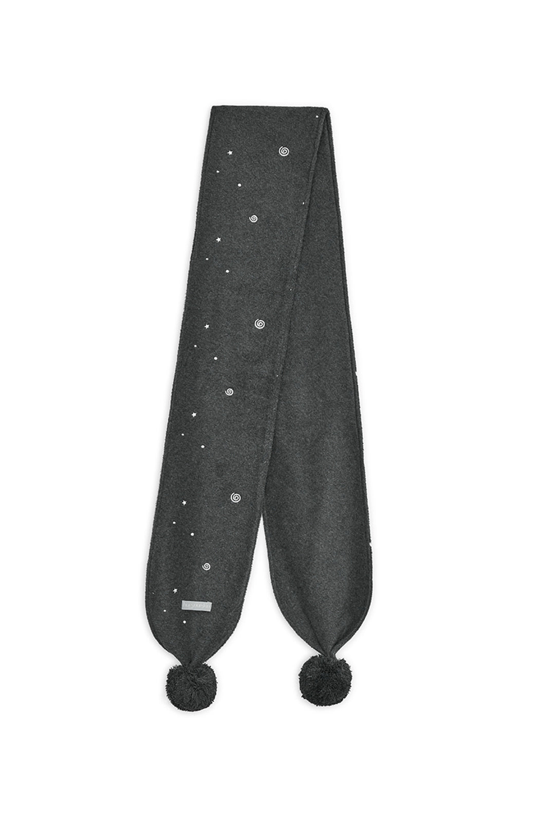 hugyourskin Embo pom-pom fleece muffler (Charcoal)