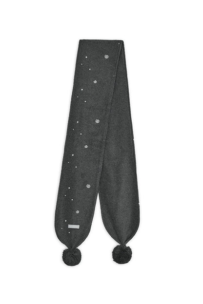 hugyourskin Embo pom-pom fleece muffler (Charcoal)