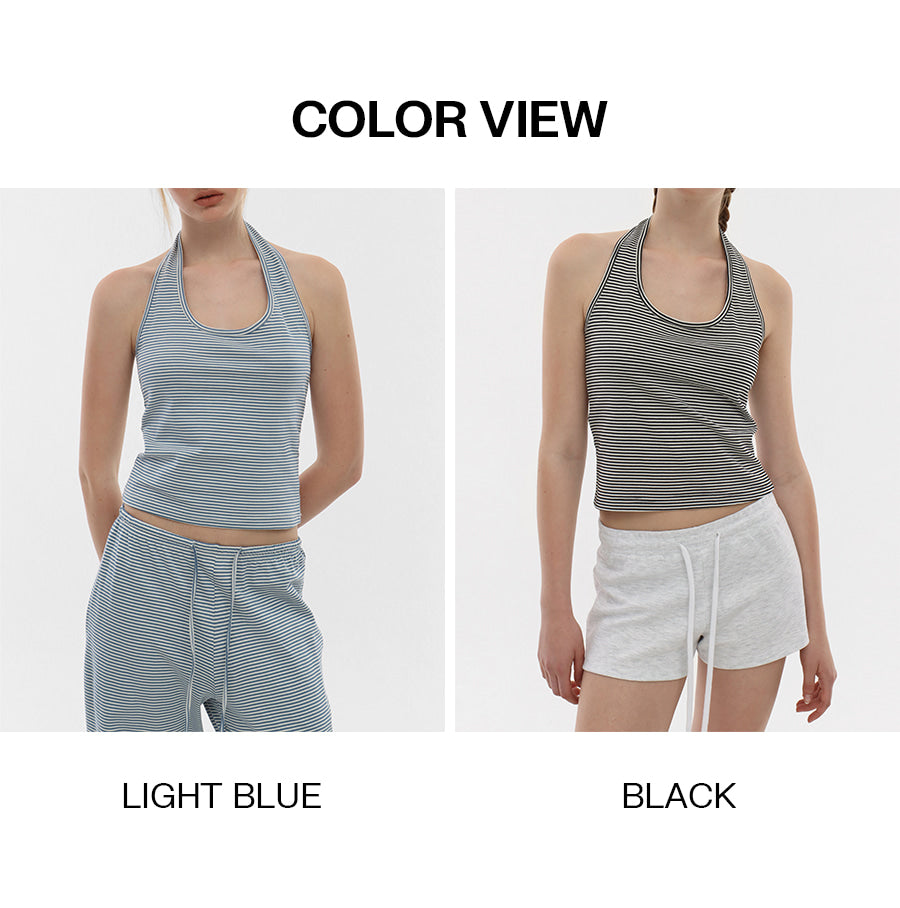 [韓國銷量破千][B-BASIC] Summer Stripe Halter Neck Top / 2colors