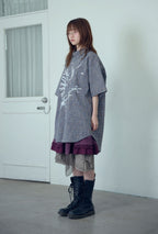 niceghostclub tornado star check big big half shirt [2colors]
