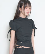 [illigo] BUTTON COLLAR TOP_BLACK