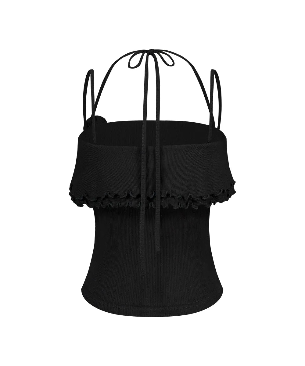[ILLIGO] ROSE RUFFLE SLEEVELESS_4 COLORS