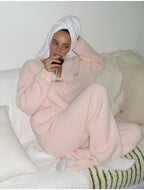 Sweet Dream Fluffy Cardigan Pants Set (Baby Pink)