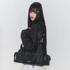 ILLIGO LOOP DOUBLE POCKET SHOULDER BAG - BLACK