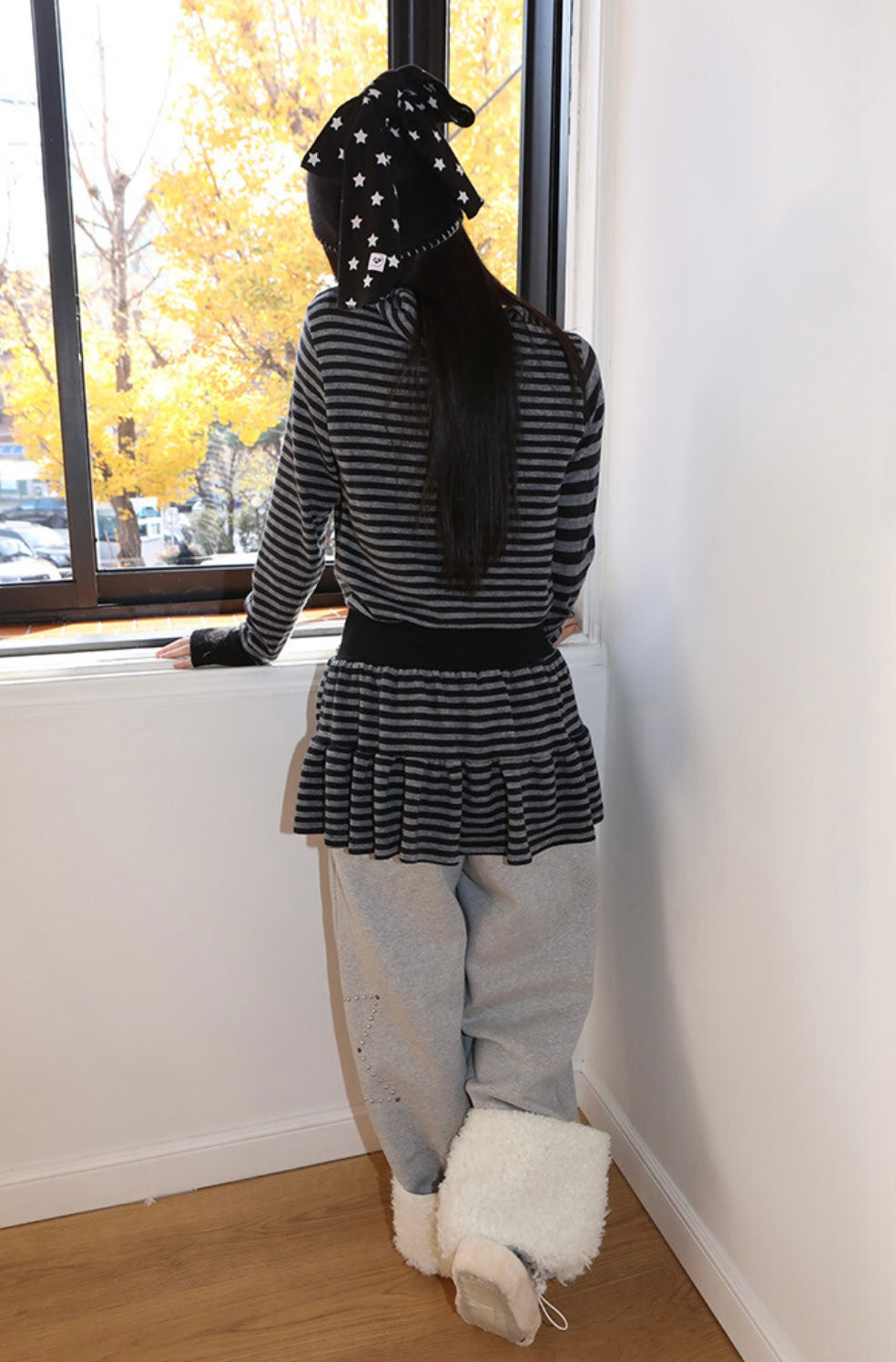 nofficialnoffice WIDE TURTLENECK DRESS TOP PINK BLACK