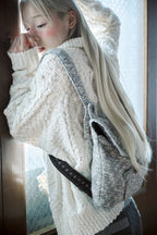 hugyourskin Popcorn knit zip-up (Butter)