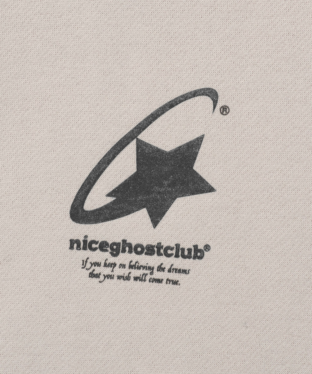 niceghostclub SHOOTING STAR LOGO HOODIE [BEIGE]
