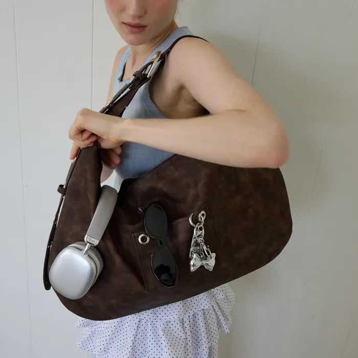 LETERIE BUCKLE REVERSIBLE SHOULDER BAG_4COLORS