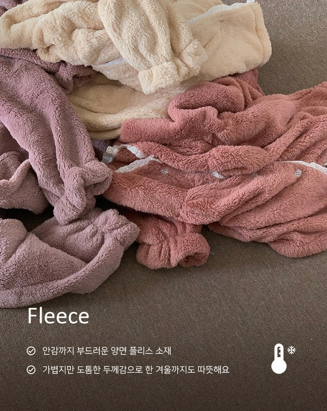 [韓國售出10,000+⭐️] J'eu Fluffy Lace Fleece Pajama Set 5colors