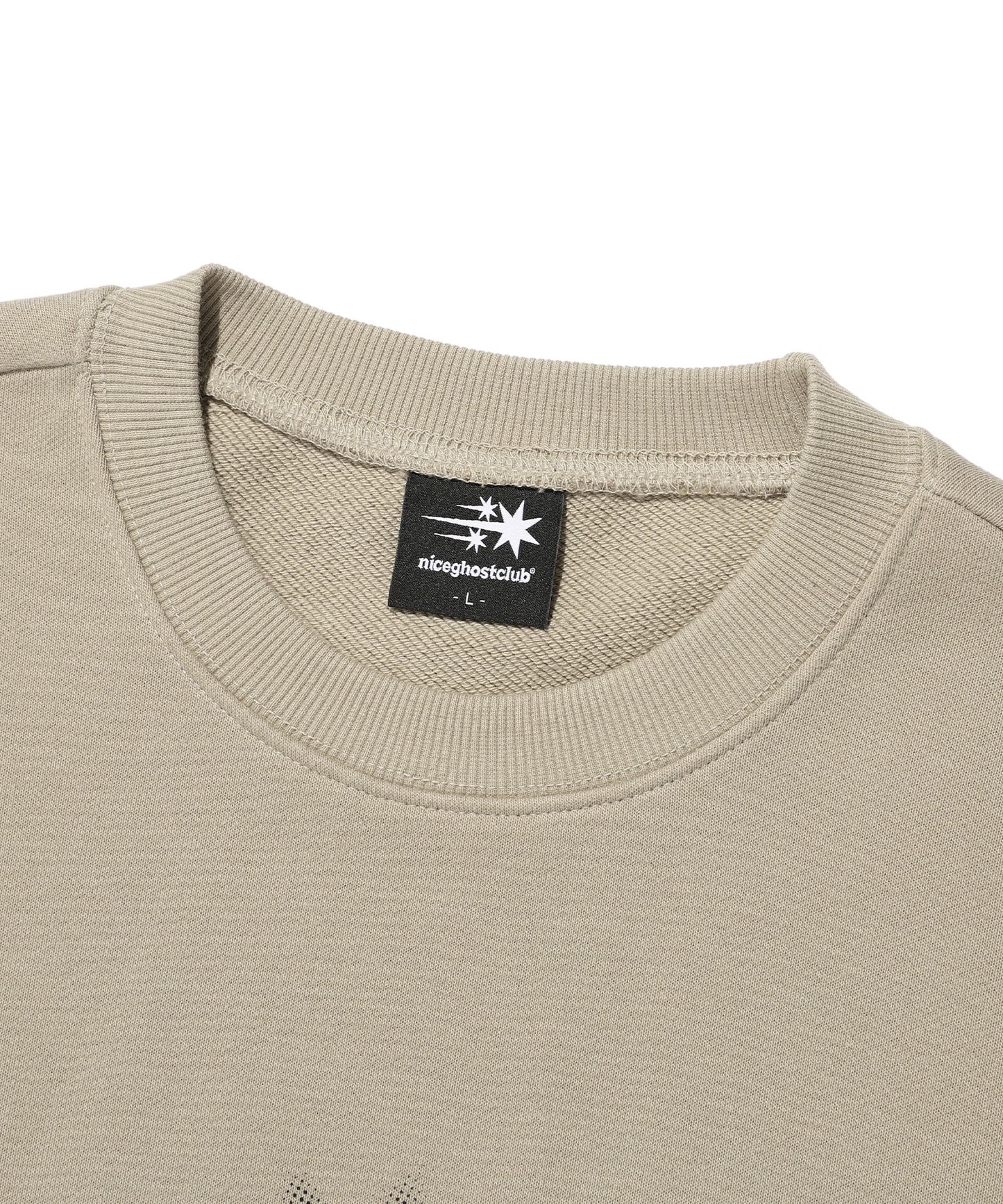 niceghostclub 3STARS HALFTONE LOGO SWEATSHIRT [BEIGE]