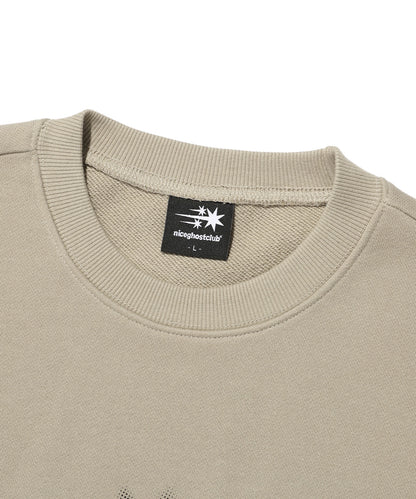 niceghostclub 3STARS HALFTONE LOGO SWEATSHIRT [BEIGE]