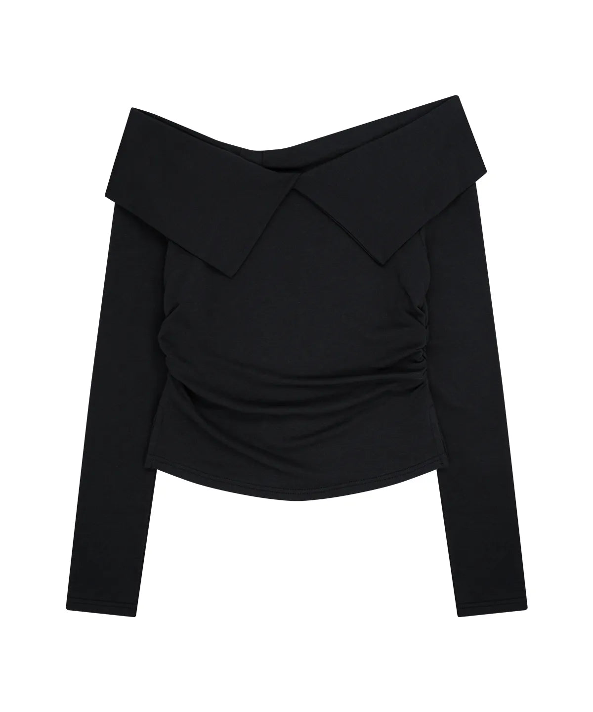 [illigo] BOW OFF SHOULDER LONG SLEEVE_BLACK