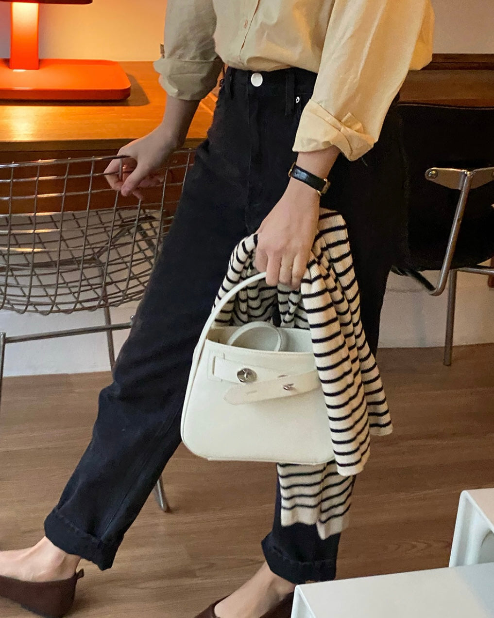 [100%牛皮] THE OFTN TILT / CREAM IVORY S