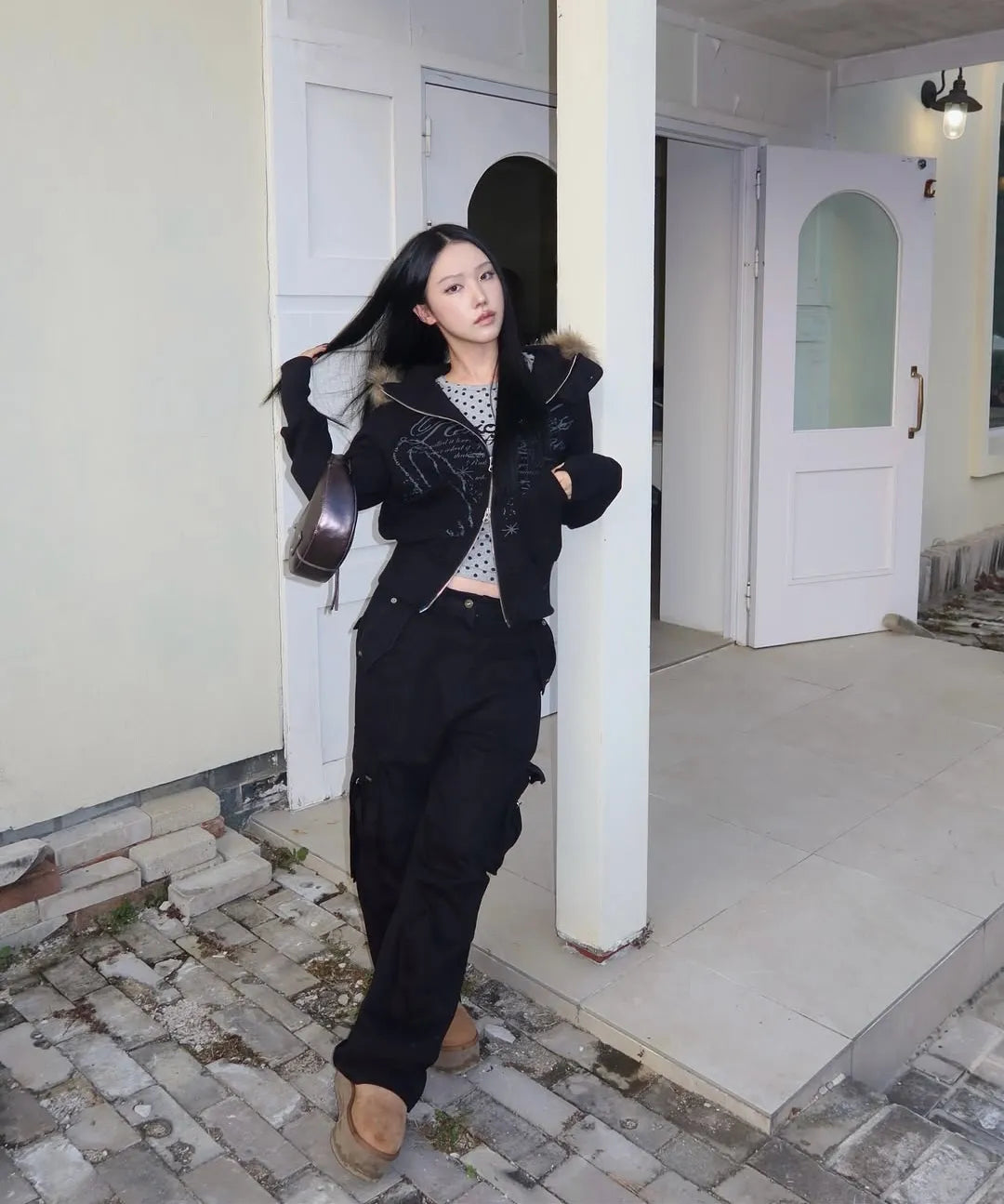 NASTY FANCY RUTHLESS FUR HOODED ZIP-UP (BLACK)