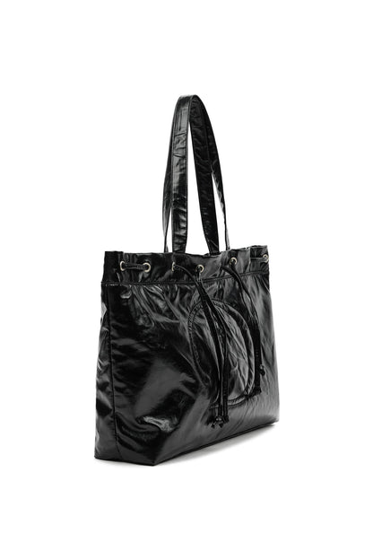 DEINET D STITCH PADDING BAG IN BLACK