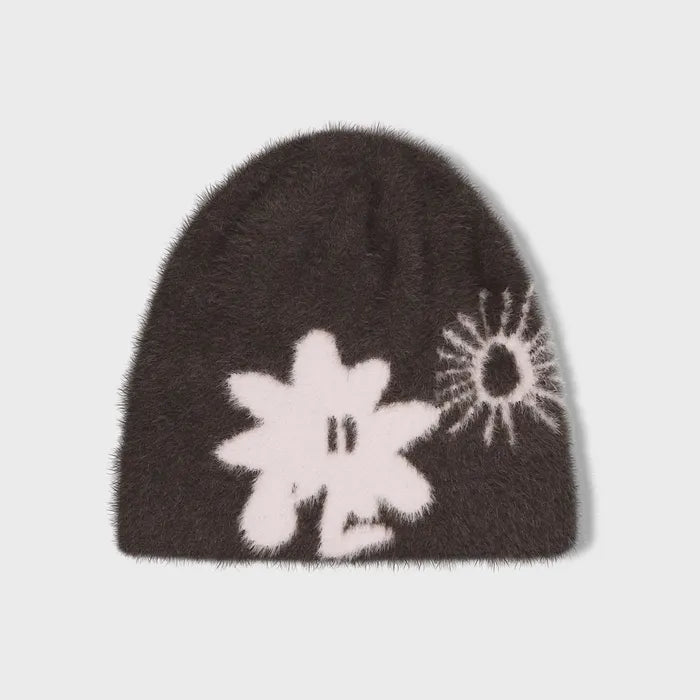 SUNLOVE Cali Shaggy Beanie Brown/Pink