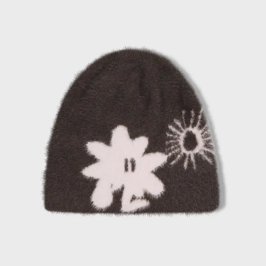 SUNLOVE Cali Shaggy Beanie Brown/Pink