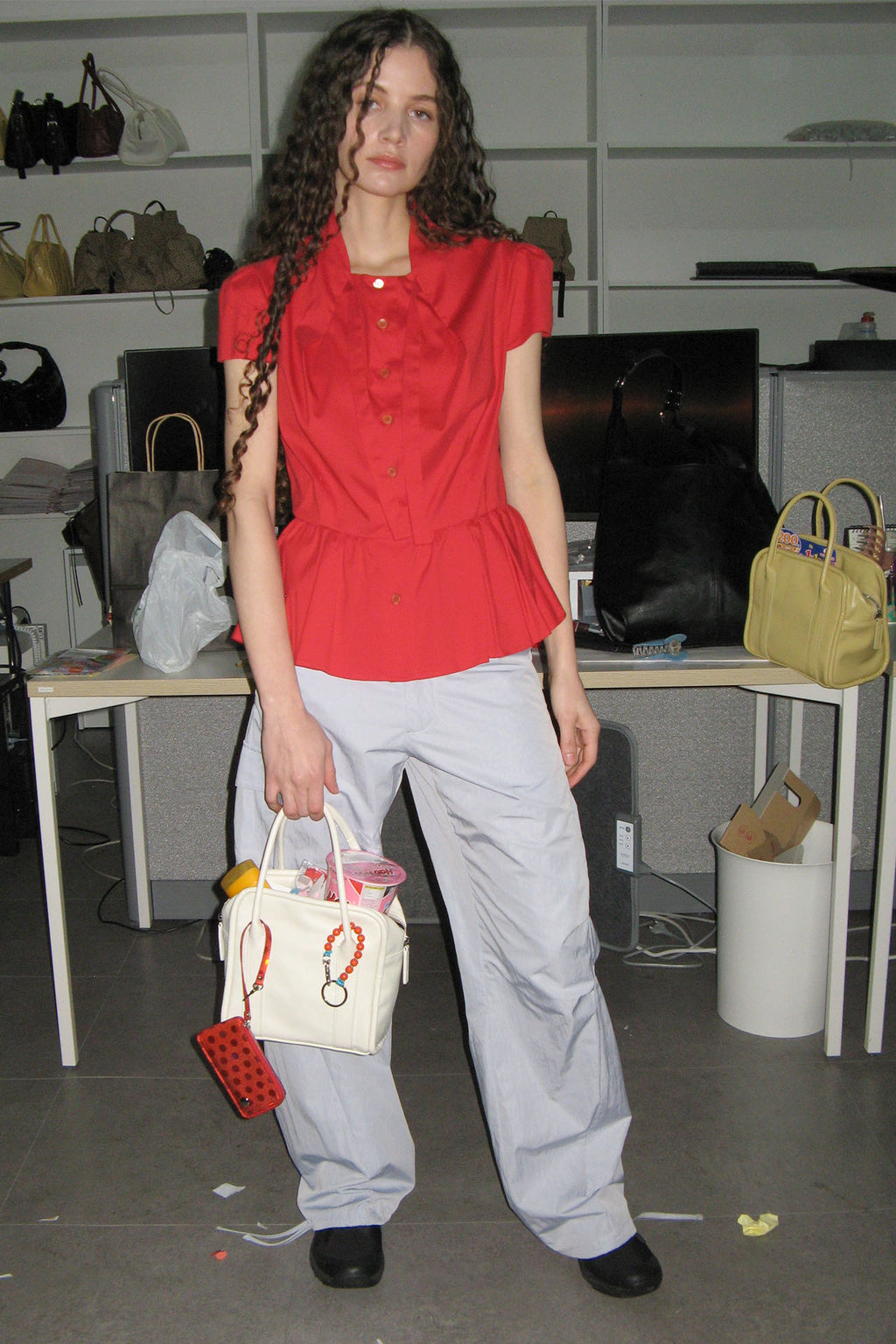 Yeomim mini box bag / cream