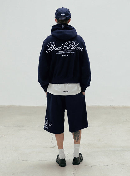 BADBLOOD Classic Logo Bermuda Pants / Navy