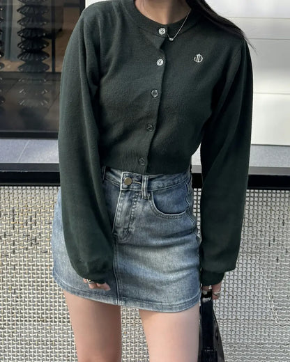 Classic Short Cardigan / green