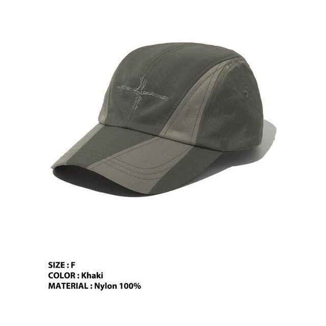 NOT4NERD Cross Symbol Incision Nylon Camp Cap / Khaki