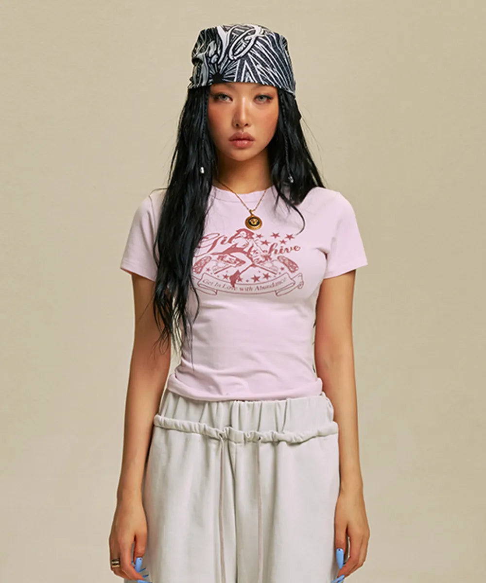 PIN UP GIRL CROP T-SHIRT_PK