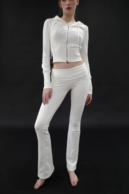 [시안同款🎀] DRYROSE RIB POINT HOOD ZIPUP / IVORY