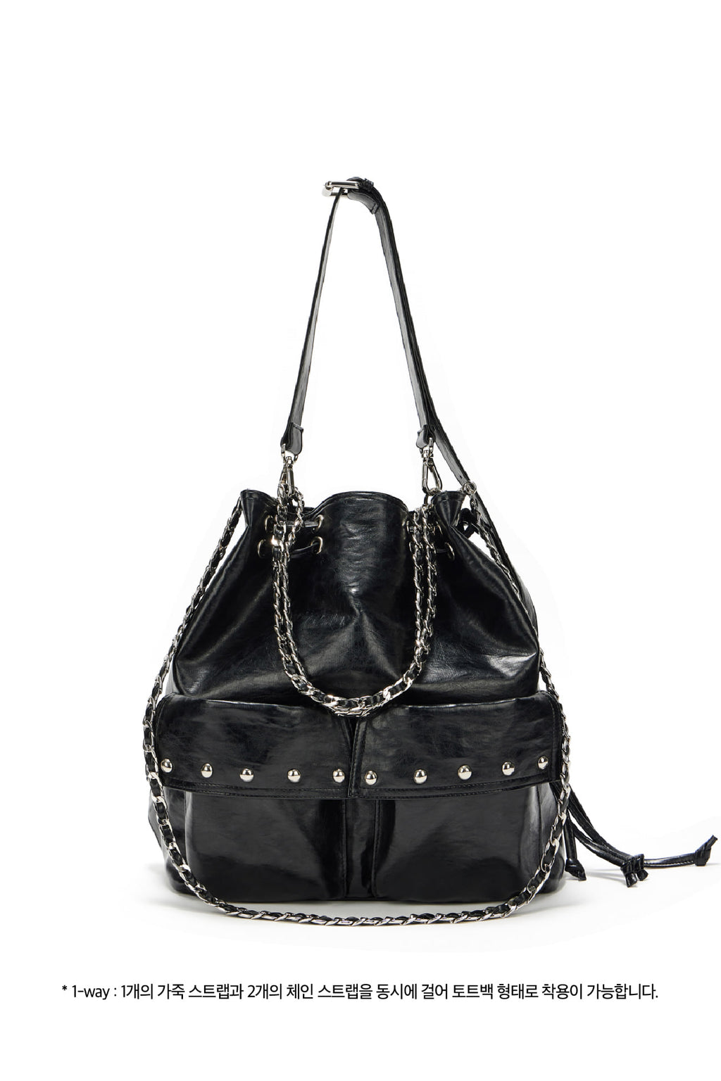 DEINET 5-WAY STUD POCKET MULTI BAG IN BLACK