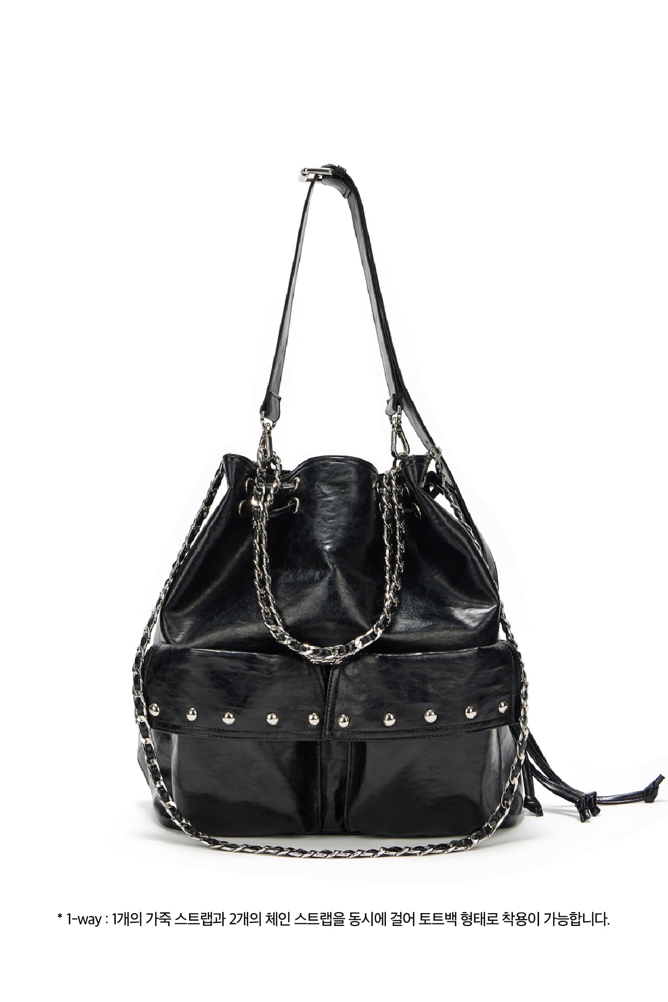 DEINET 5-WAY STUD POCKET MULTI BAG IN BLACK