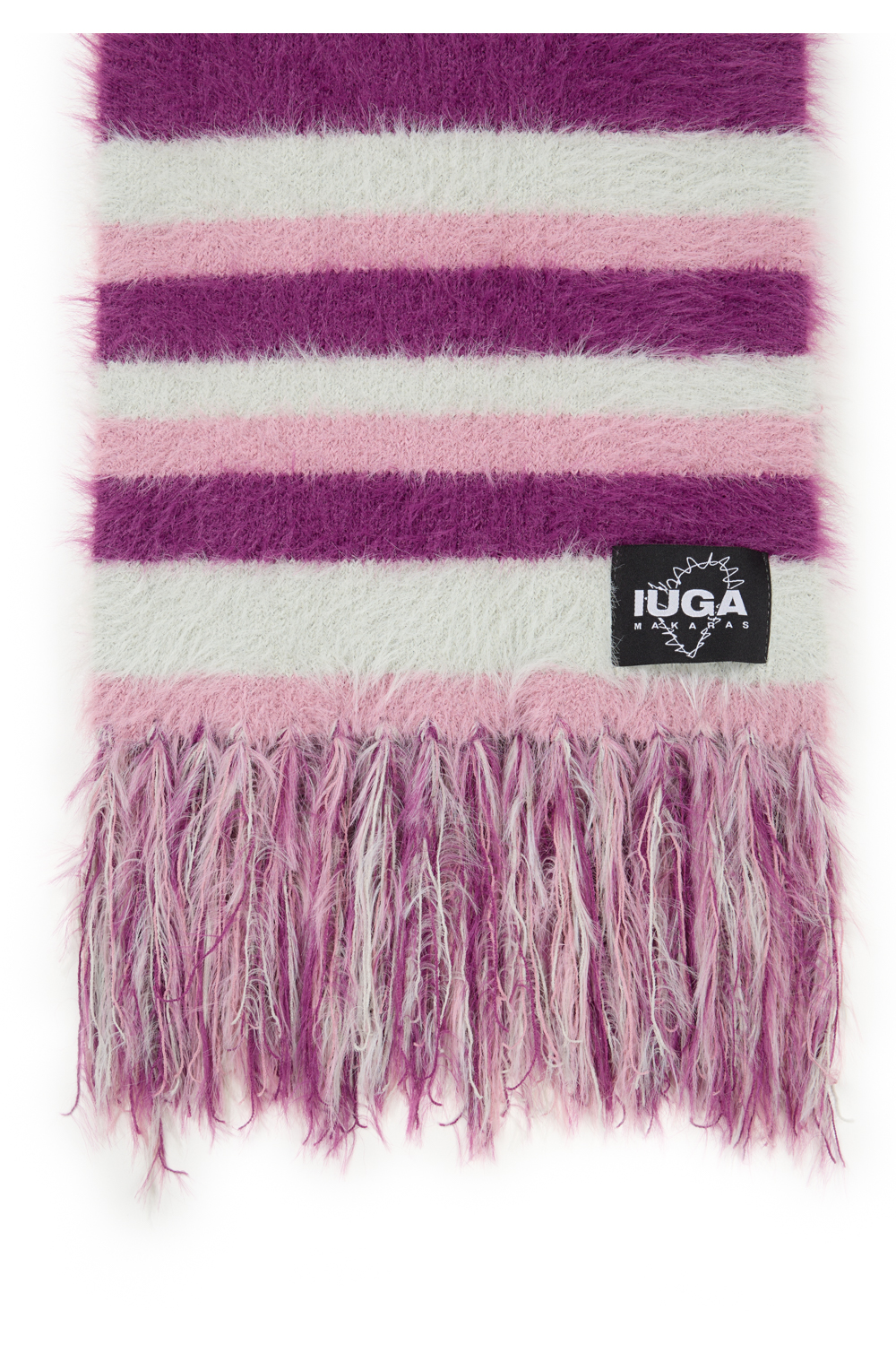 IUGA Striped Hairy Bold Muffler (Magenta)