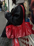 BLACKPURPLE NIKI Glossy Duffel Bag / Red