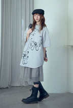 niceghostclub baby guardians stripe big big half shirt [2colors]
