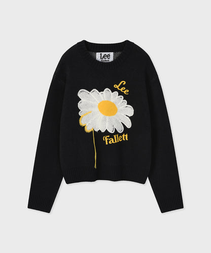 [Fallet x Lee] Sun Flower Knit / navy