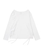 GILA ARCHIVE ONE SHOULDER GRAPHIC LONG SLEEVE_WHITE