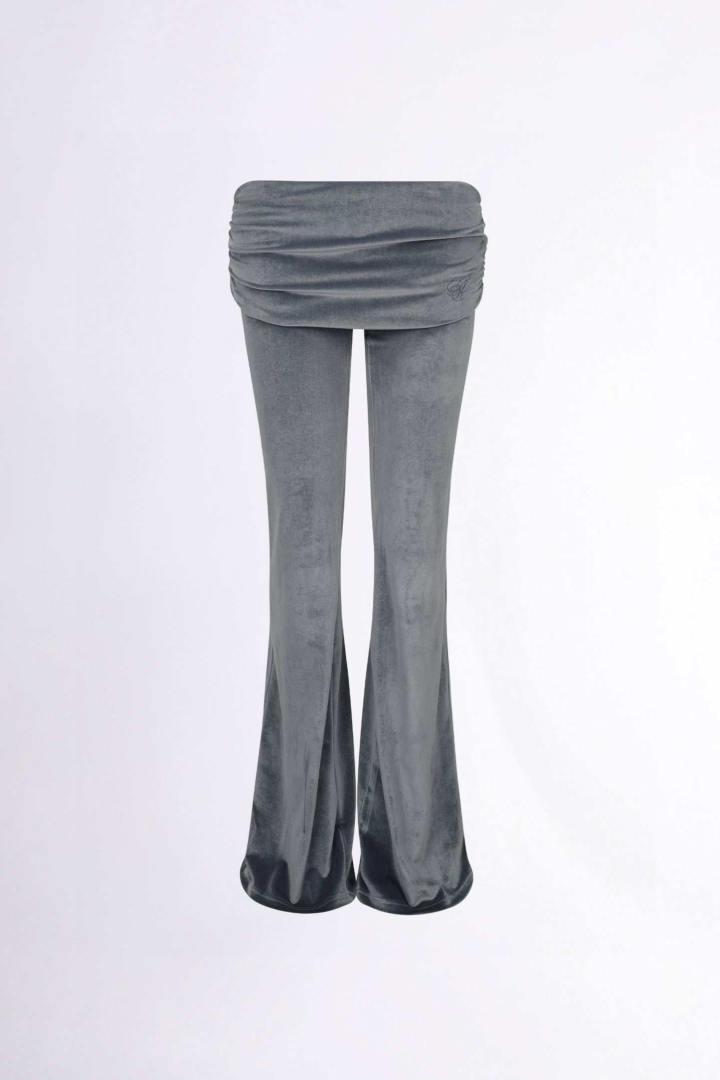 Sculptor Velvet Shirring Lowrise Pants Gray