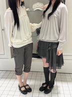 [illigo] SHEER STRAP LONG SLEEVE_3 COLORS