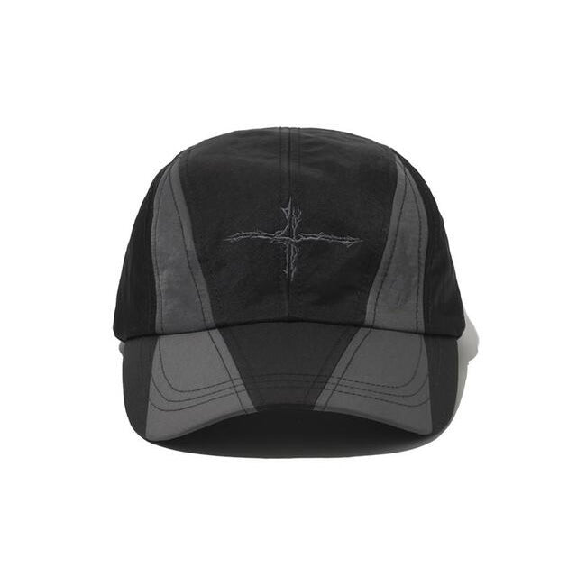NOT4NERD Cross Symbol Incision Nylon Camp Cap / Black