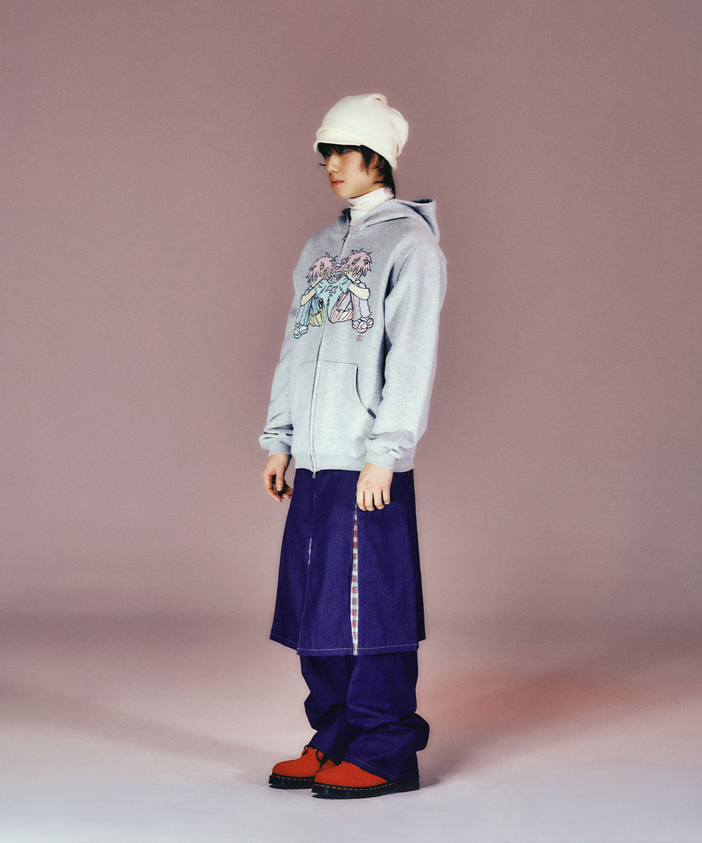 niceghostclub NGC BOY HOODIE ZIP UP [GREY]