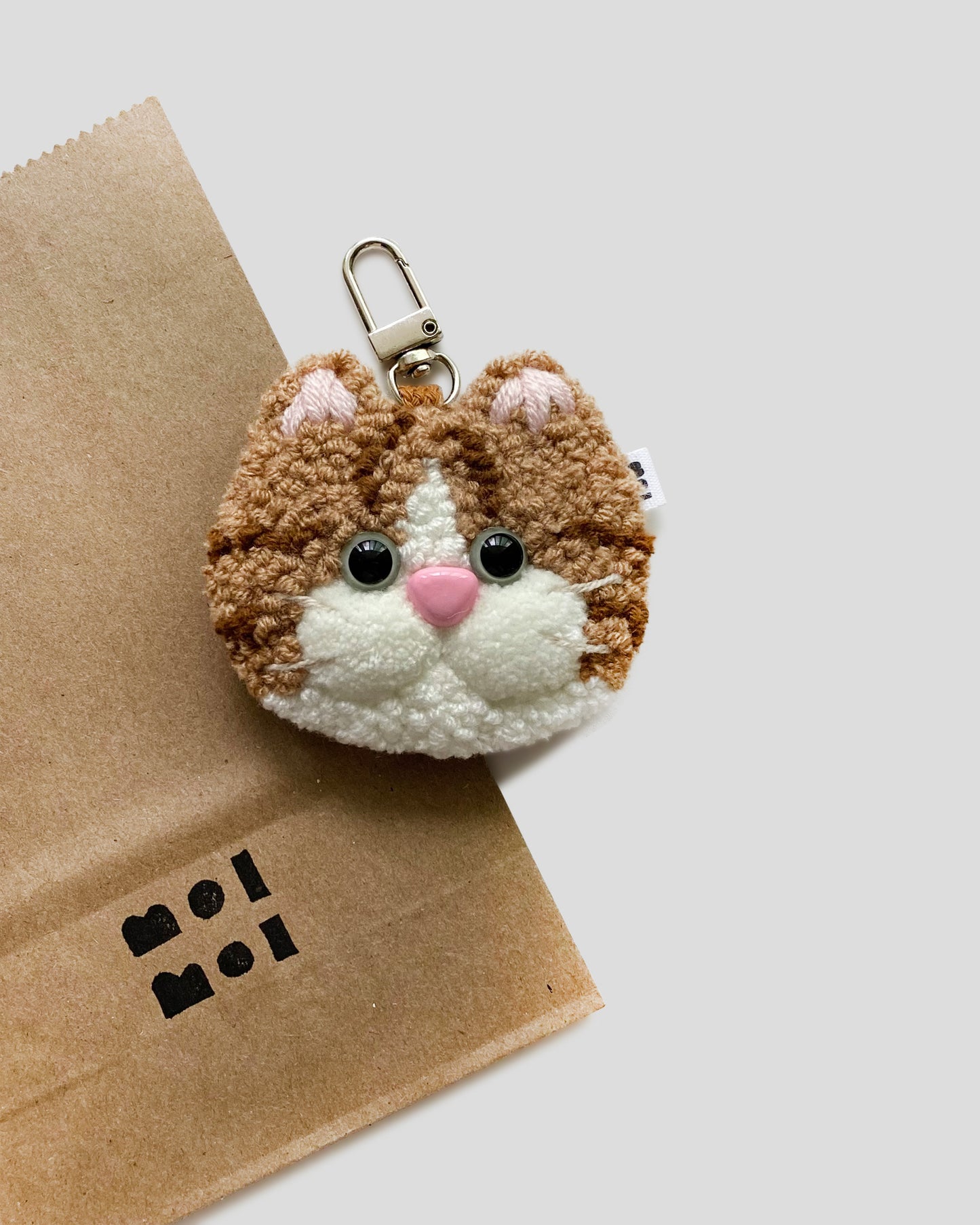 [handmade] "Ugly" Cat Keyring - orange taddy